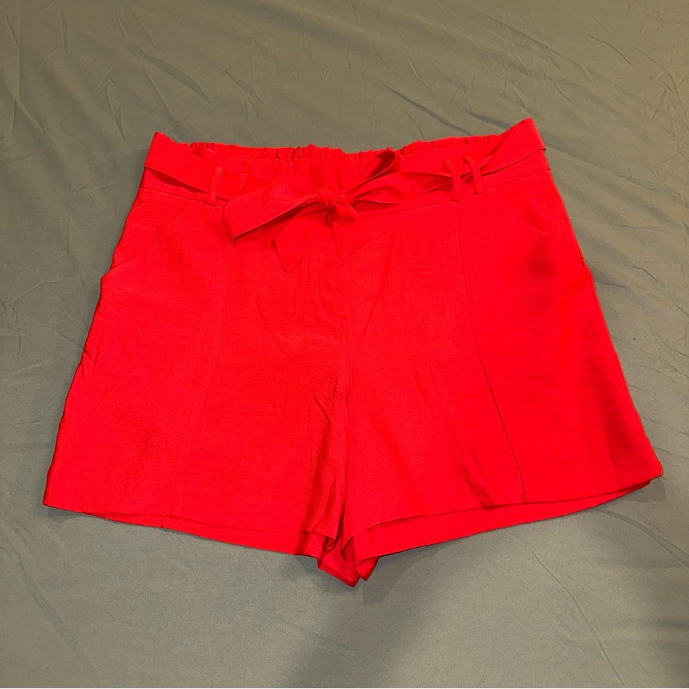 Maurices Red High Waist Shorts with Elastic Waistband